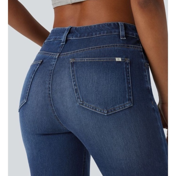 Halara Flex™ NEW! High Waisted Washed Stretchy Knit Casual Bootcut Jeans Size S - Picture 12 of 15